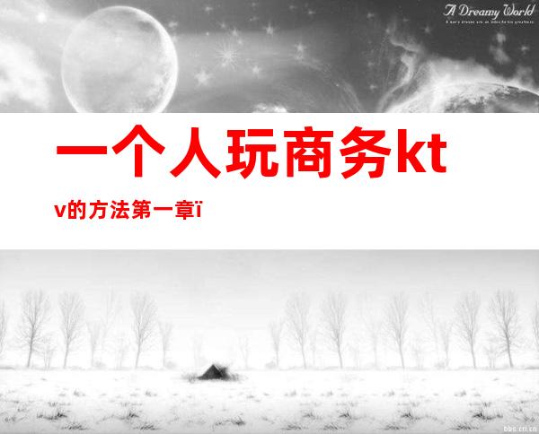 一个人玩商务ktv的方法第一章(第一次去商务ktv有什么套路)