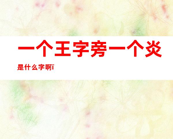 一个王字旁一个炎是什么字啊(一个王字旁一个炎字念什么)