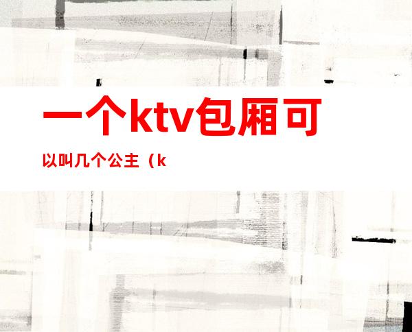 一个ktv包厢可以叫几个公主(ktv做包厢公主)