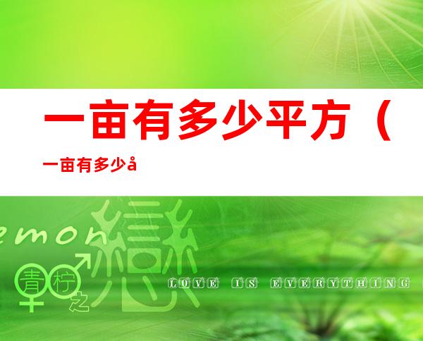 一亩有多少平方(一亩有多少平方尺)