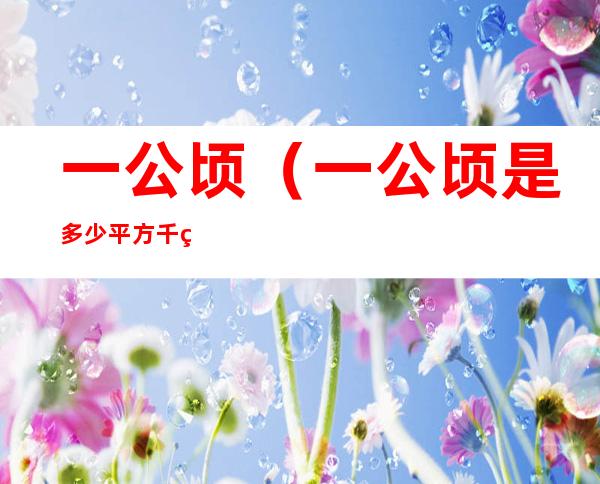 一公顷（一公顷是多少平方千米）