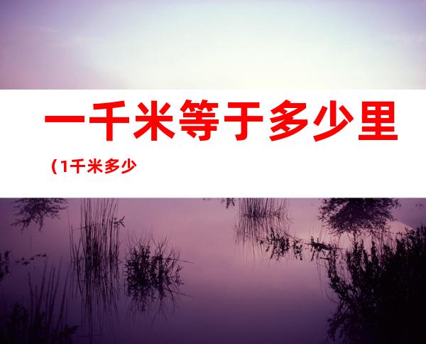 一千米等于多少里(1千米=多少公里)