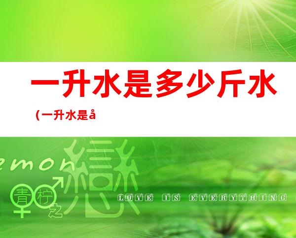 一升水是多少斤水（一升水是多少斤水费）