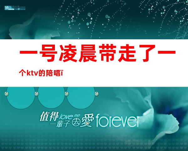 一号凌晨带走了一个ktv的陪唱(KTV里的陪唱)