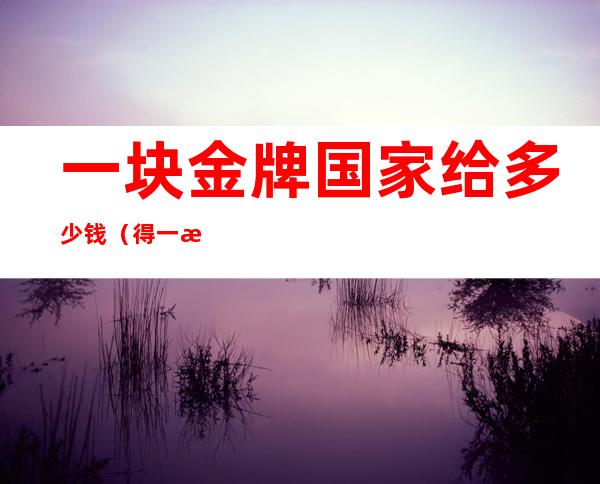 一块金牌国家给多少钱(得一枚金牌国家给多少钱)