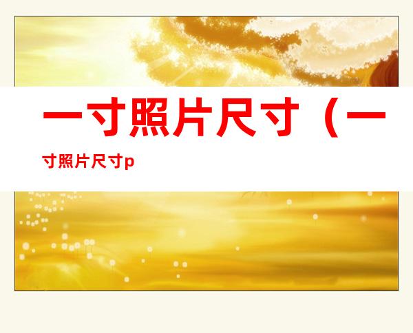 一寸照片尺寸(一寸照片尺寸px)