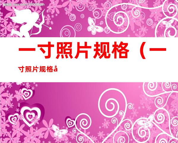 一寸照片规格(一寸照片规格多大)