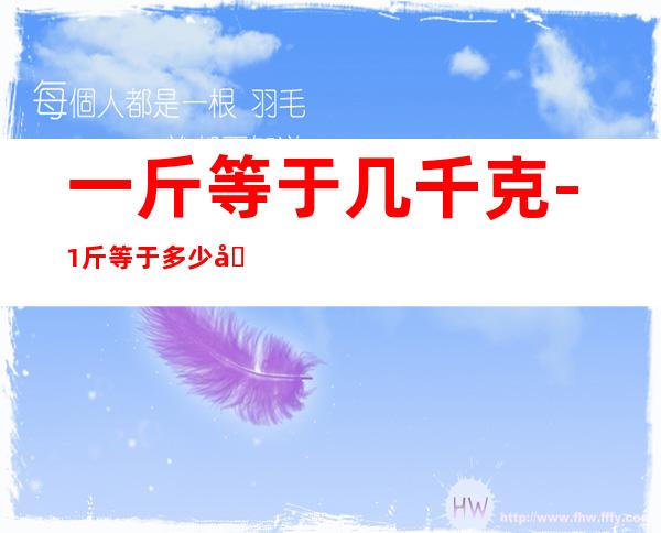 一斤等于几千克-1斤等于多少千克