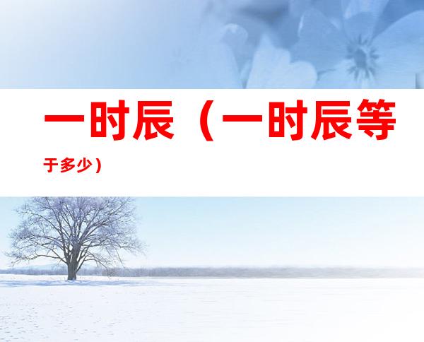 一时辰(一时辰等于多少)