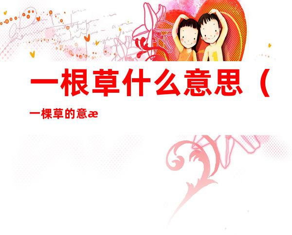 一根草什么意思(一棵草的意思)