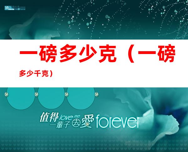 一磅多少克(一磅 多少千克)