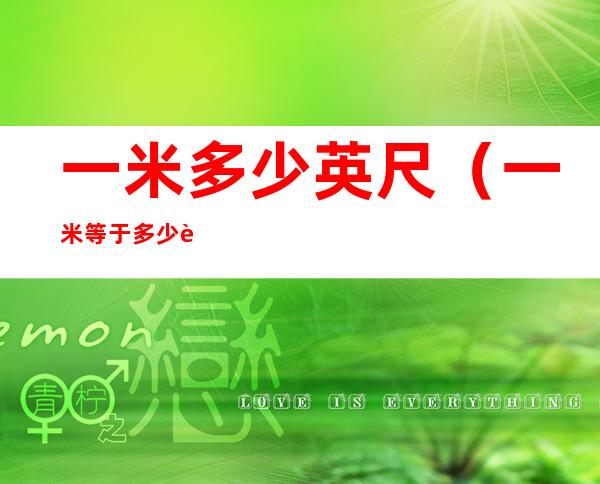 一米多少英尺(一米等于多少英尺)