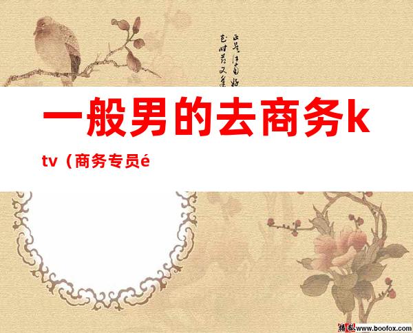 一般男的去商务ktv(商务专员适合男生做吗)