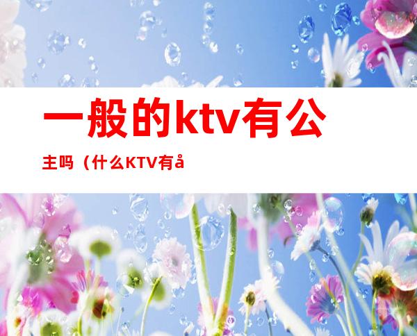 一般的ktv有公主吗(什么KTV有公主)