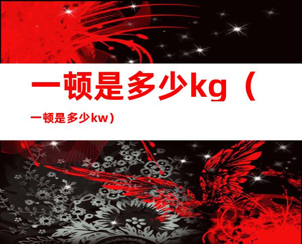 一顿是多少kg(一顿是多少kw)