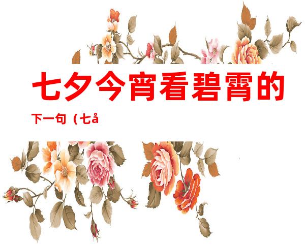 七夕今宵看碧霄的下一句(七夕今宵看碧霄的后面一句)