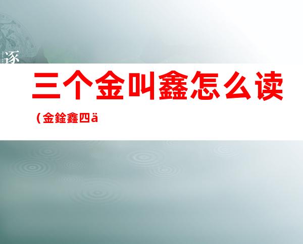 三个金叫鑫怎么读(金鍂鑫四个金怎么读?)