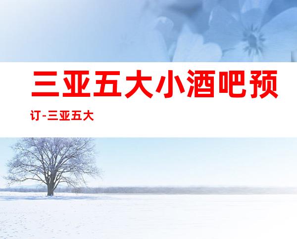 三亚五大小酒吧预订-三亚五大酒吧公司预订推荐