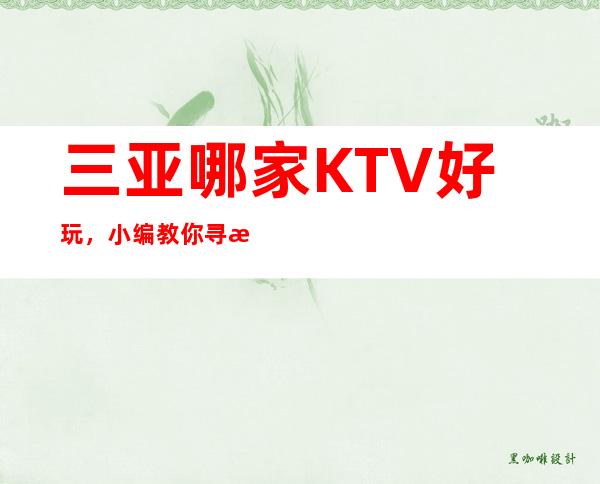 三亚哪家KTV好玩,小编教你寻找三亚好玩的夜场