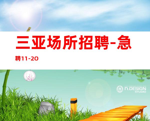 三亚场所招聘-急聘11-2O