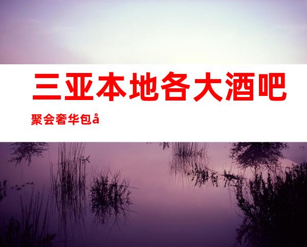 三亚本地各大酒吧聚会奢华包厢在线预订-快速预订
