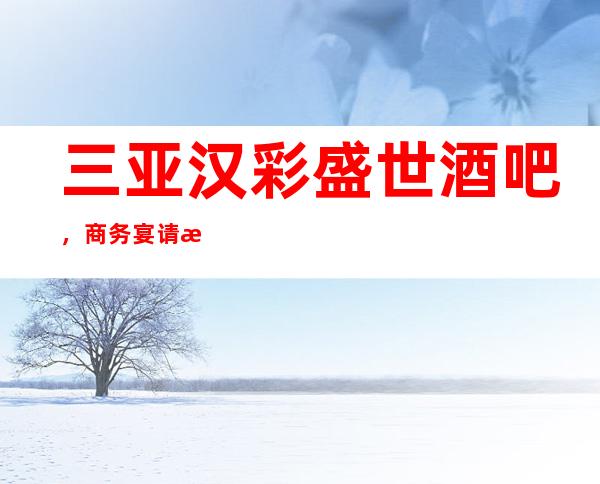 三亚汉彩盛世酒吧,商务宴请招待客户的好地方