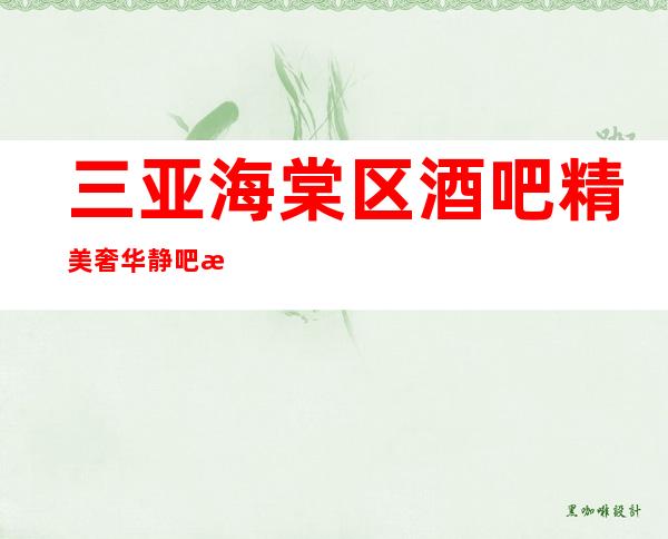 三亚海棠区酒吧精美奢华静吧招聘拒绝一切公/主/病