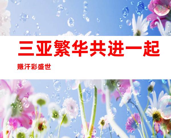 三亚繁华 共进一起赚 汗彩盛世