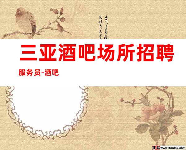 三亚酒吧场所招聘服务员-酒吧休闲场所应聘服务员是做什么的