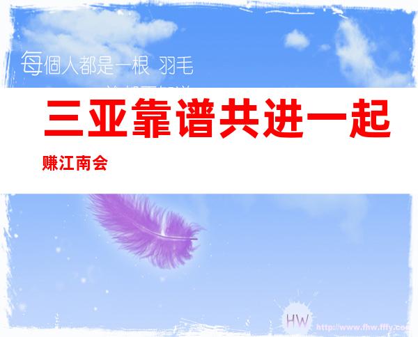 三亚靠谱 共进一起赚 江南会