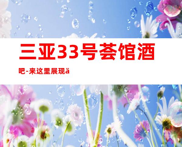 三亚33号荟馆酒吧-来这里展现你的魅力,证明你的实力