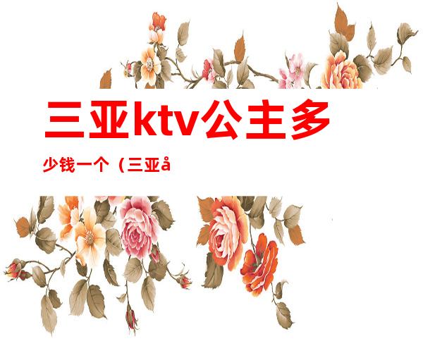 三亚ktv公主多少钱一个(三亚哪个ktv有公主)
