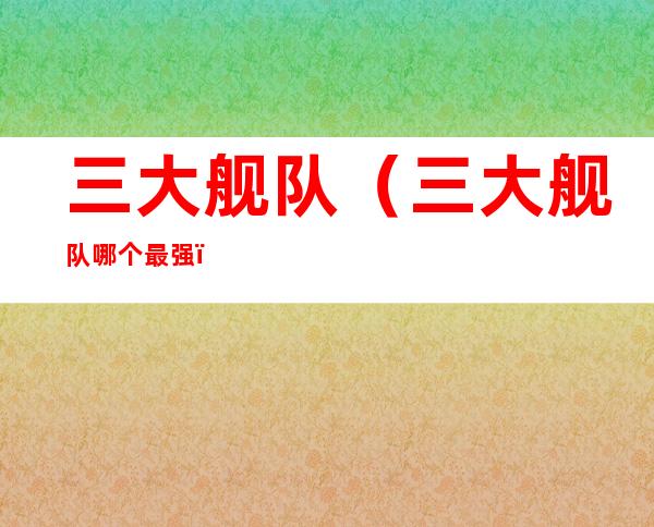 三大舰队(三大舰队哪个最强)