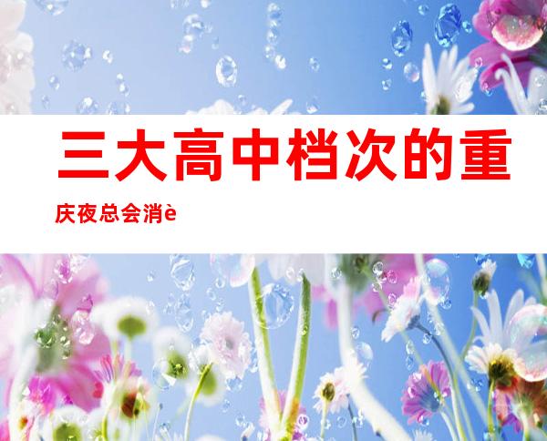 三大高中档次的重庆夜总会消费价格排名