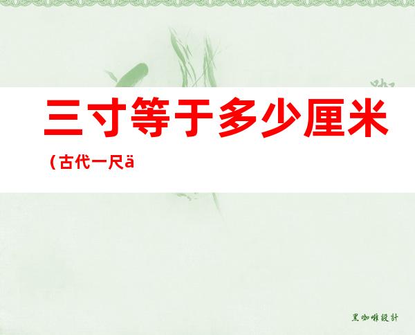 三寸等于多少厘米(古代一尺三寸等于多少厘米)