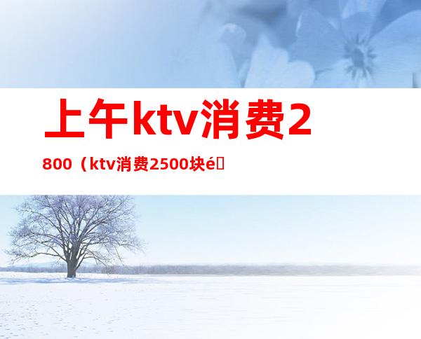 上午ktv消费2800(ktv消费2500块钱正常吗)
