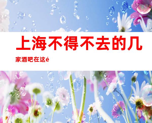 上海不得不去的几家酒吧在这里＿上海酒吧包房线上预订