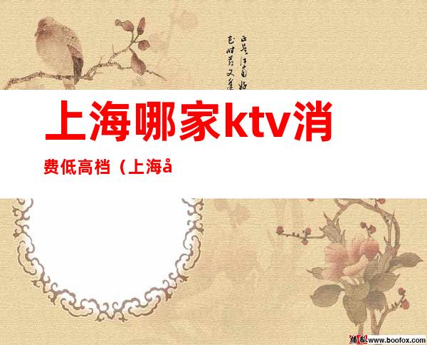 上海哪家ktv消费低高档（上海哪家ktv消费低高档点）