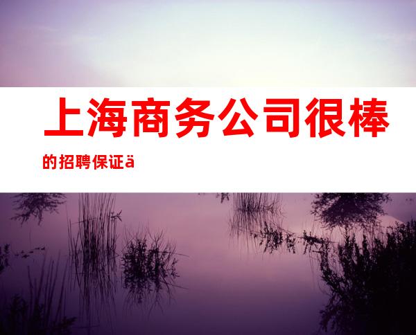 上海商务公司很棒的招聘保证上班率做精致女人