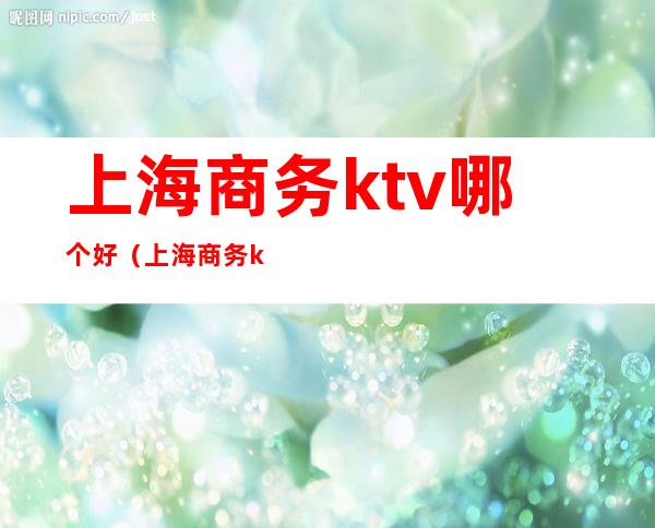 上海商务ktv哪个好(上海商务ktv哪个好玩)