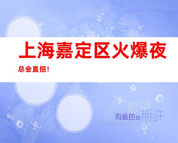上海嘉定区火爆夜总会直招！