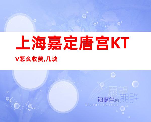 上海嘉定唐宫KTV怎么收费,几块的,好玩吗?