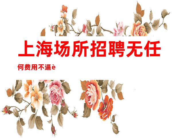 上海场所招聘 无任何费用 不逼自己 怎会知道自己有多优秀