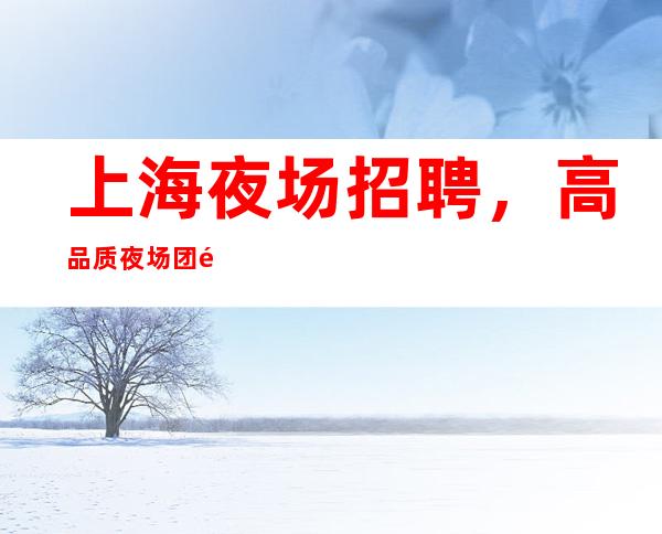 上海夜场招聘,高品质夜场团队宠你赚