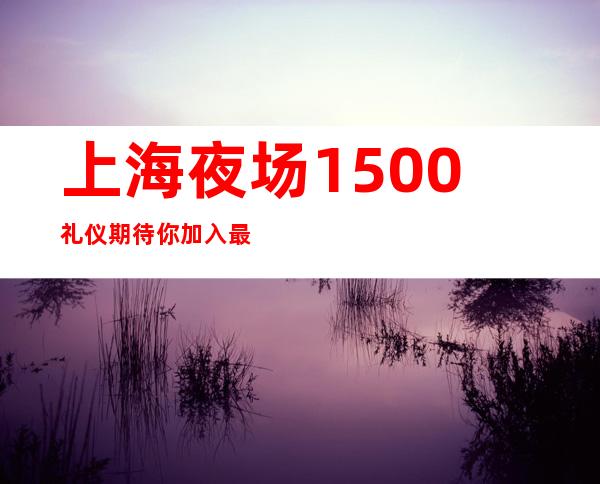 上海夜场1500礼仪期待你加入最强团队