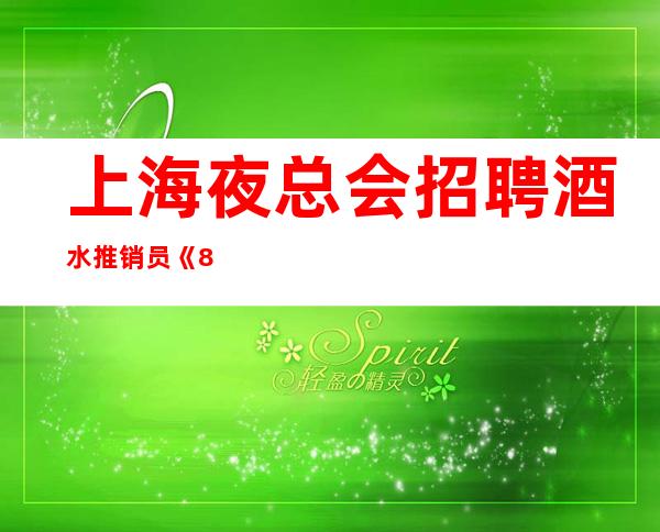 上海夜总会招聘酒水推销员《8年夜总会》豪哥团队直招