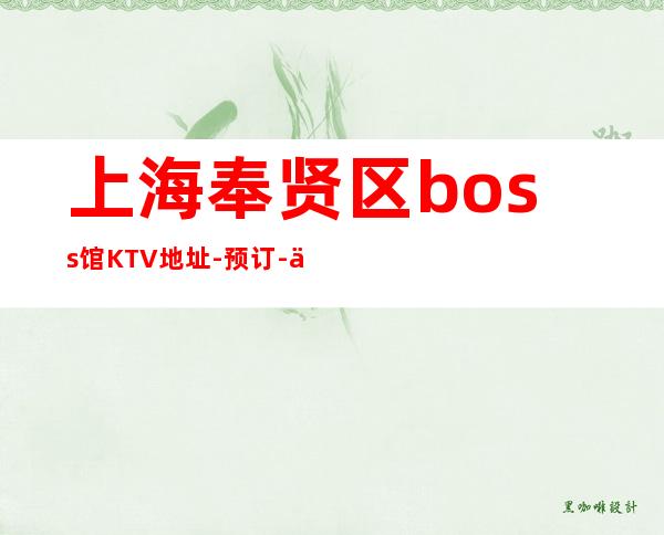 上海奉贤区boss馆KTV地址-预订-价格-营业时间