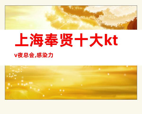 上海奉贤十大ktv夜总会,感染力/气氛足