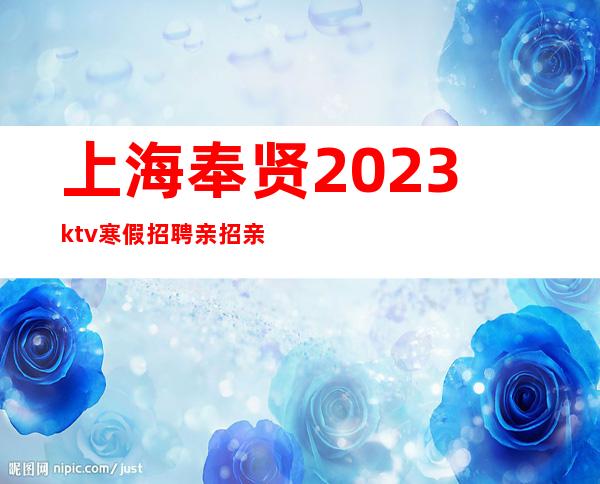 上海奉贤2023ktv寒假招聘亲招亲带自己带班业务稳定 好上班