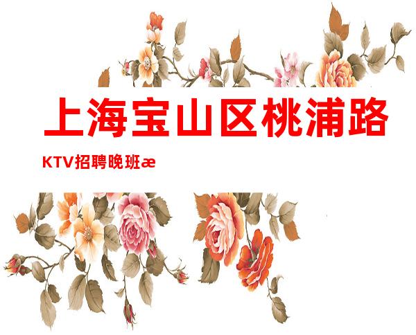 上海宝山区桃浦路KTV招聘晚班服务员不需要任何费用店内直招